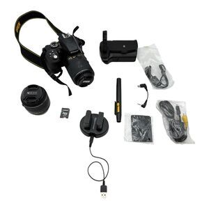 Nikon D3300 24.2MP DSLR Camera Kit w/2 Lenses 18-55 & 55-200 + Battery Grip